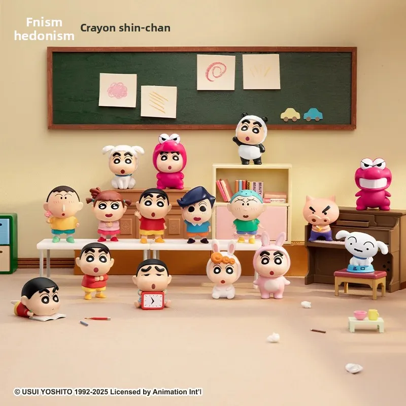

Rondom6pcs Funism Genuine Crayon Shin Chan Blind Box Shiro PuppyHead TimeCapsuleCute Minifigures DesktopDecor Gift forCollectors