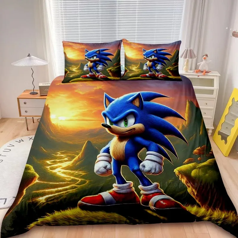 2/3pcs Sonic Duvet Cover Kids Bedding Set Comforter Cover Set for