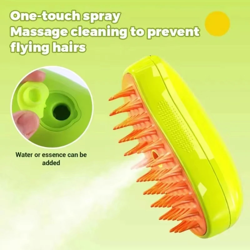 New Cat Steam Brush Cleaning Steamy Spray Electric Spray Water Spray Comb 3 In 1 Hair Removal Grooming Supplies Pets Accessories