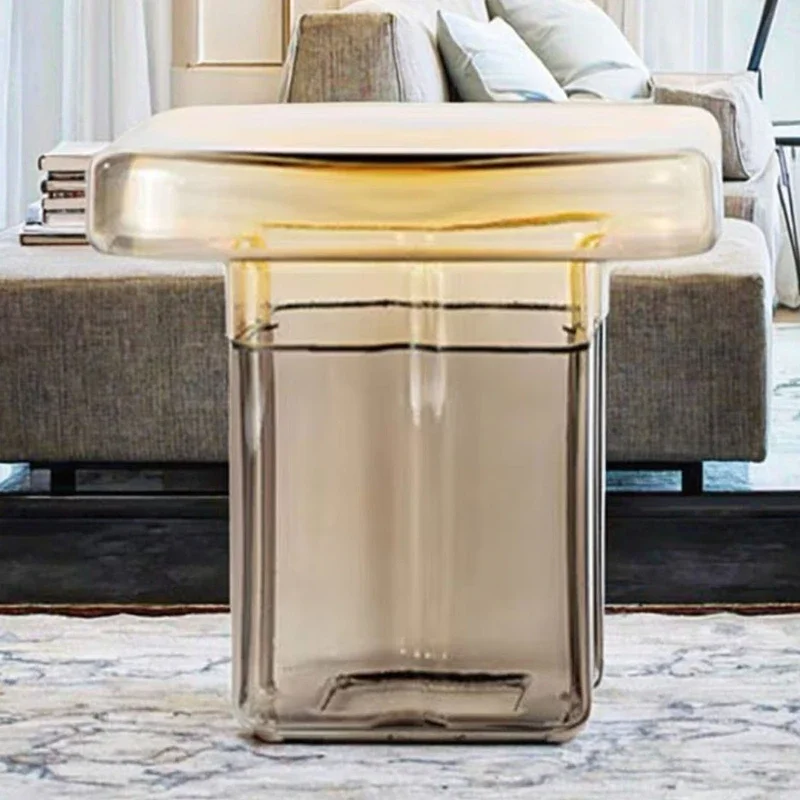 Italian glass edge few light luxury designer creative living room home art movable modern simple sofa corner few