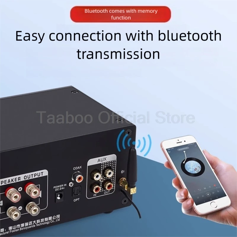 เครื่องขยายเสียงแบบหลอดขนาดเล็กตั้งโต๊ะ 5.0 บลูทูธแอมป์ 4 โอห์ม 2x50 วัตต์ พร้อมวูมิเตอร์ ไฮไฟ สเตอริโอ USB AUS TF OPT COAX สำหรับลำโพงเสียง