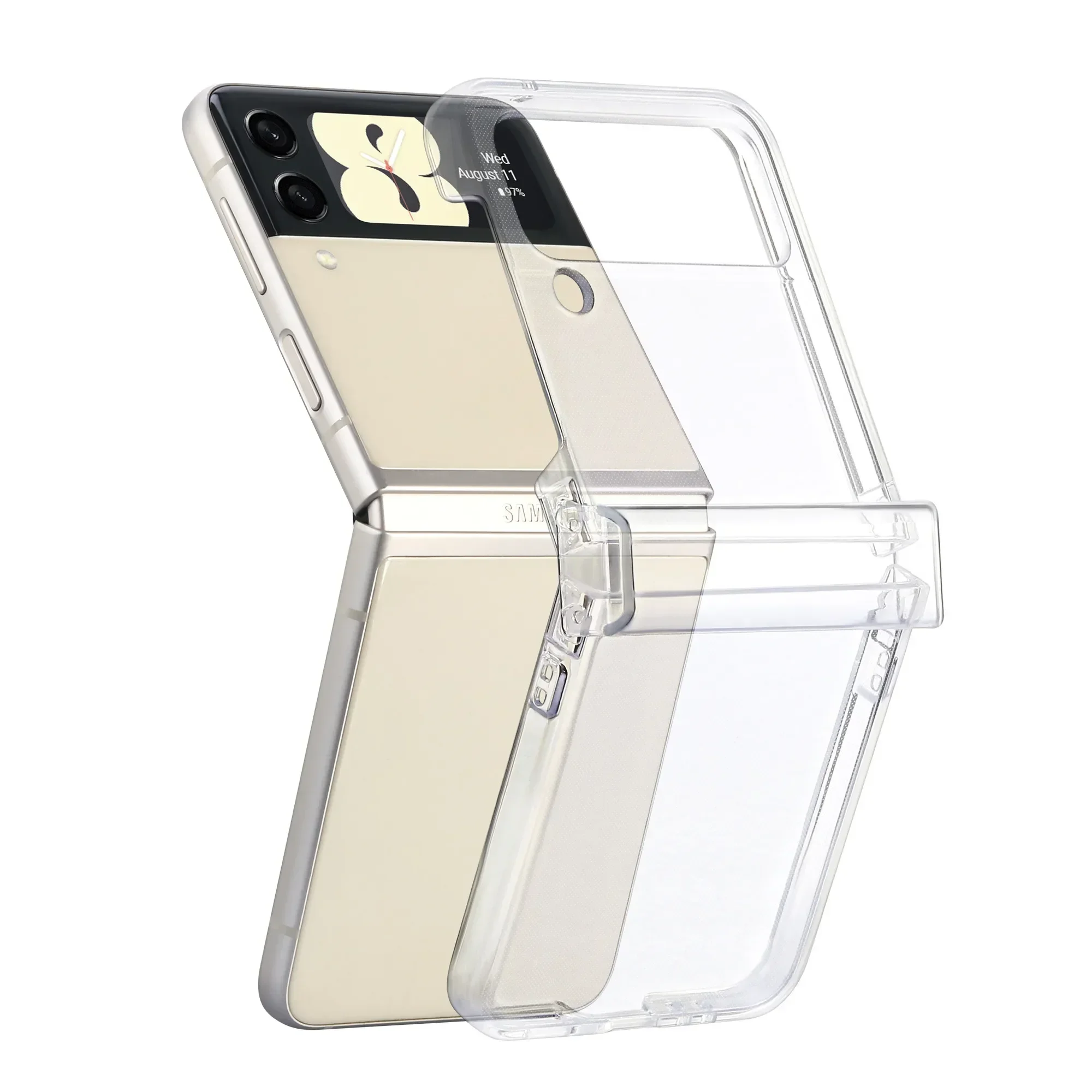 For Samsung Z Flip 6 4 5 3 Flip5 Flip3 flip6 Clear Hinge Case for Samsung Galaxy Z Flip4 Flip 4 Folding Transparent Phone Bag