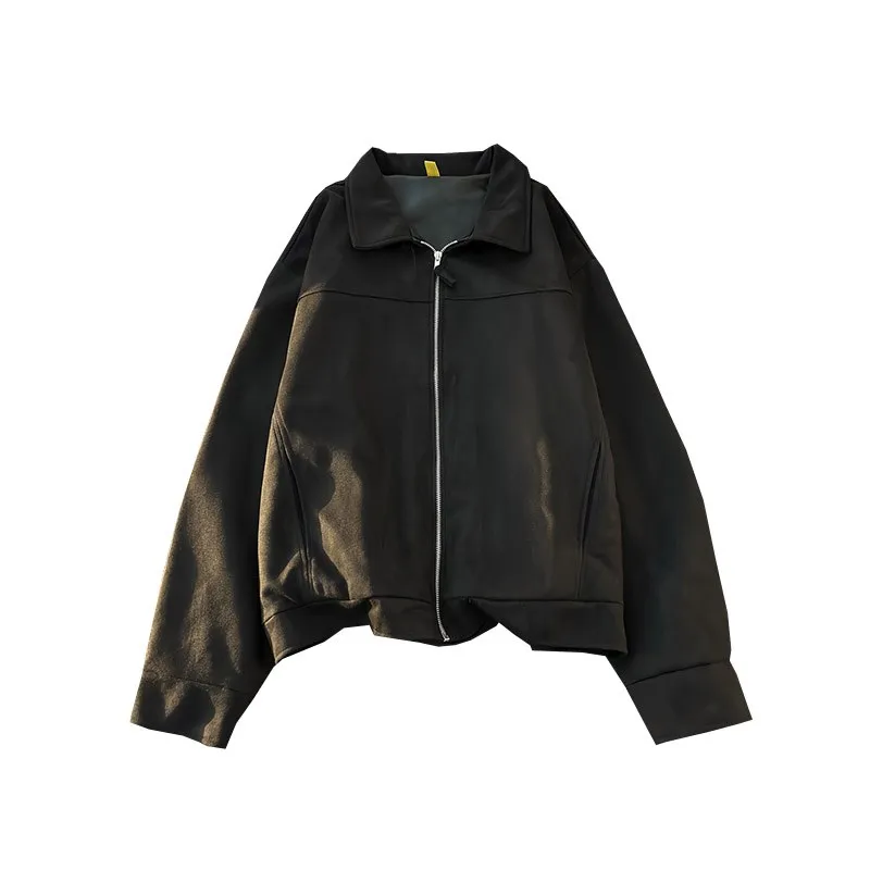 

Замшевая мужская модная простая спецодежда с воротником-стойкой, бейсбольная одежда, верхняя одежда Spor Haome