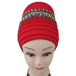 2022 Summer New Arrival Fashion Style African Women Solid Color Headtie African Caps African Headtie