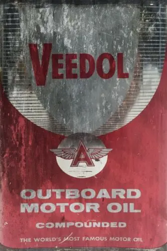 Veedol Outboard Motor Oil Advert Aged Look Vintage Retro Style Metal Sign