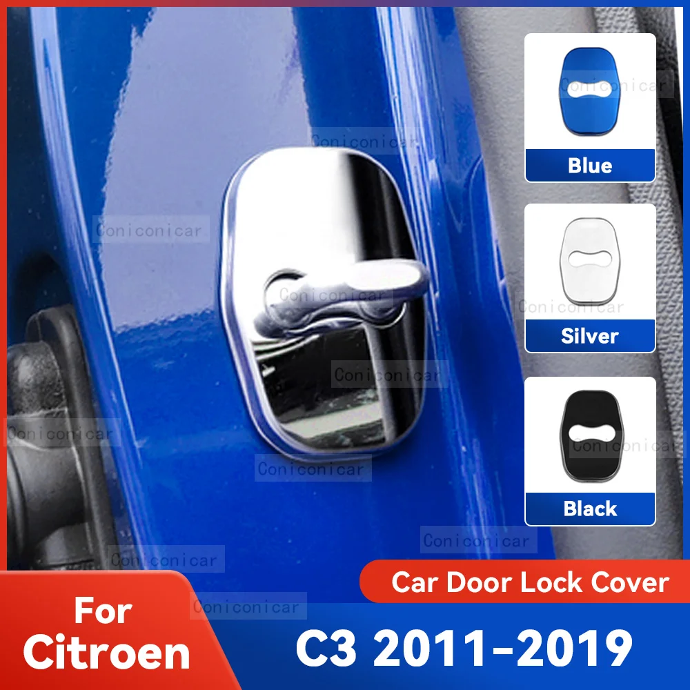 

Авто дверной замок, защитная крышка, чехол с эмблемой, украшение из нержавеющей стали для CITROEN C3 2011-2019, защитные аксессуары