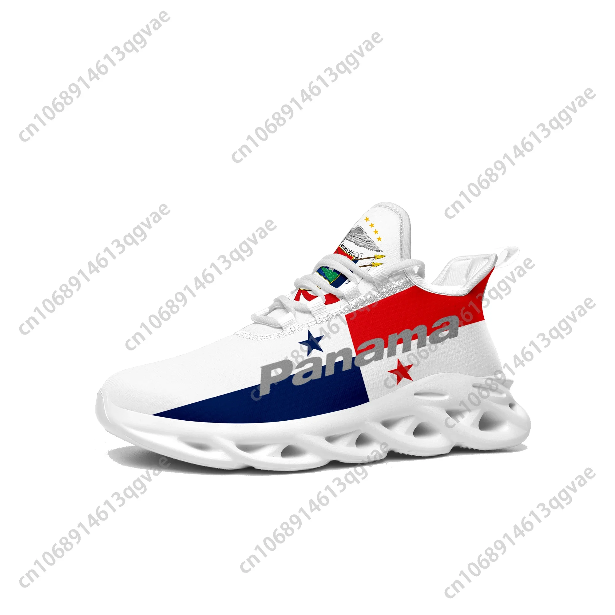 

Panamanian Flag Flats Sneakers Mens Womens Aaron Sports Running Sneaker Lace Up Mesh Footwear Panama Tailor-made Shoe White