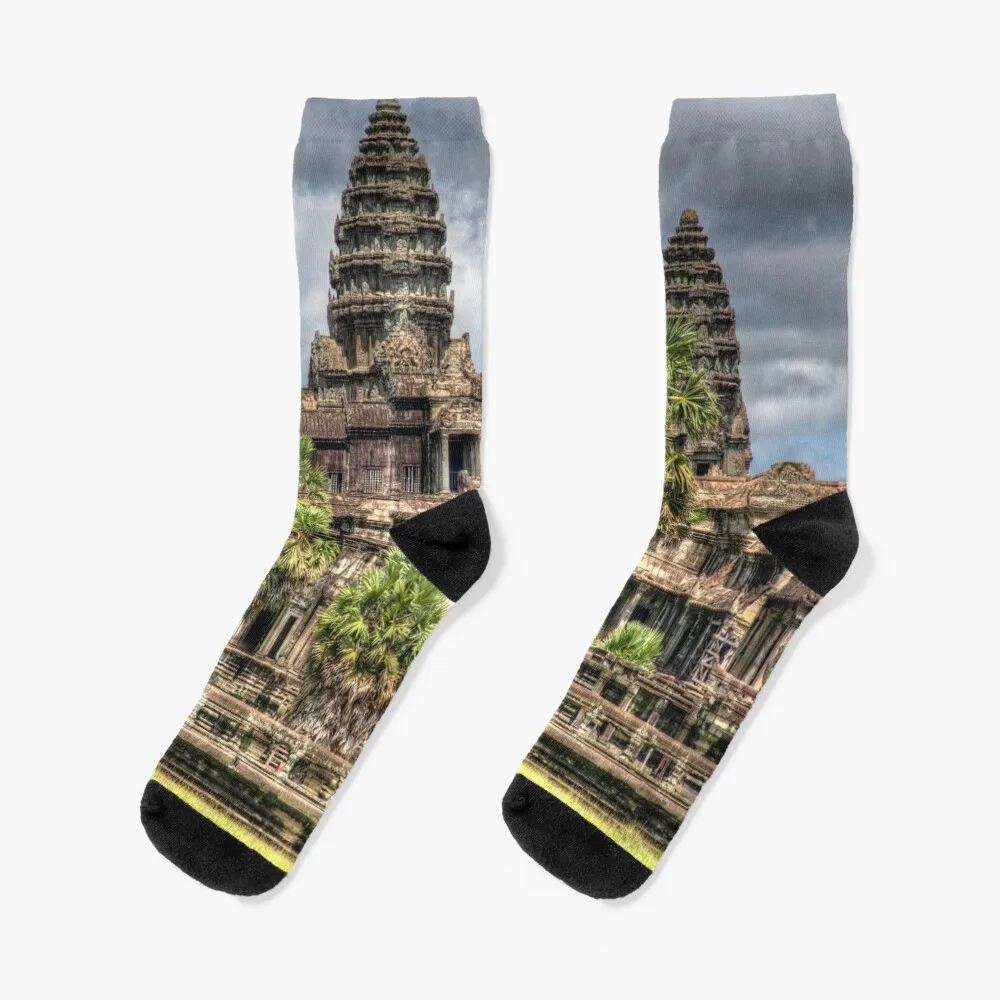 Angkor Wat Temple Cambodia Socks Stockings man short Antiskid soccer Women Socks Men's