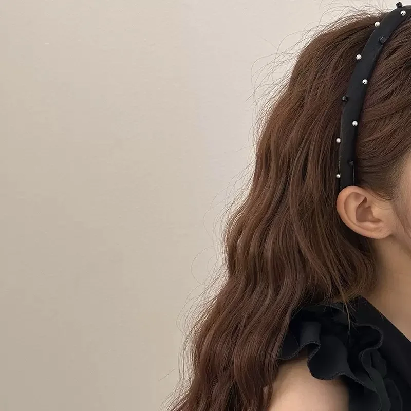 عصابة رأس من مادة الحرير الكريستالية واللؤلؤ الجنية الحلوة على طراز الغابة، إكسسوارات شعر الوجه للنساء