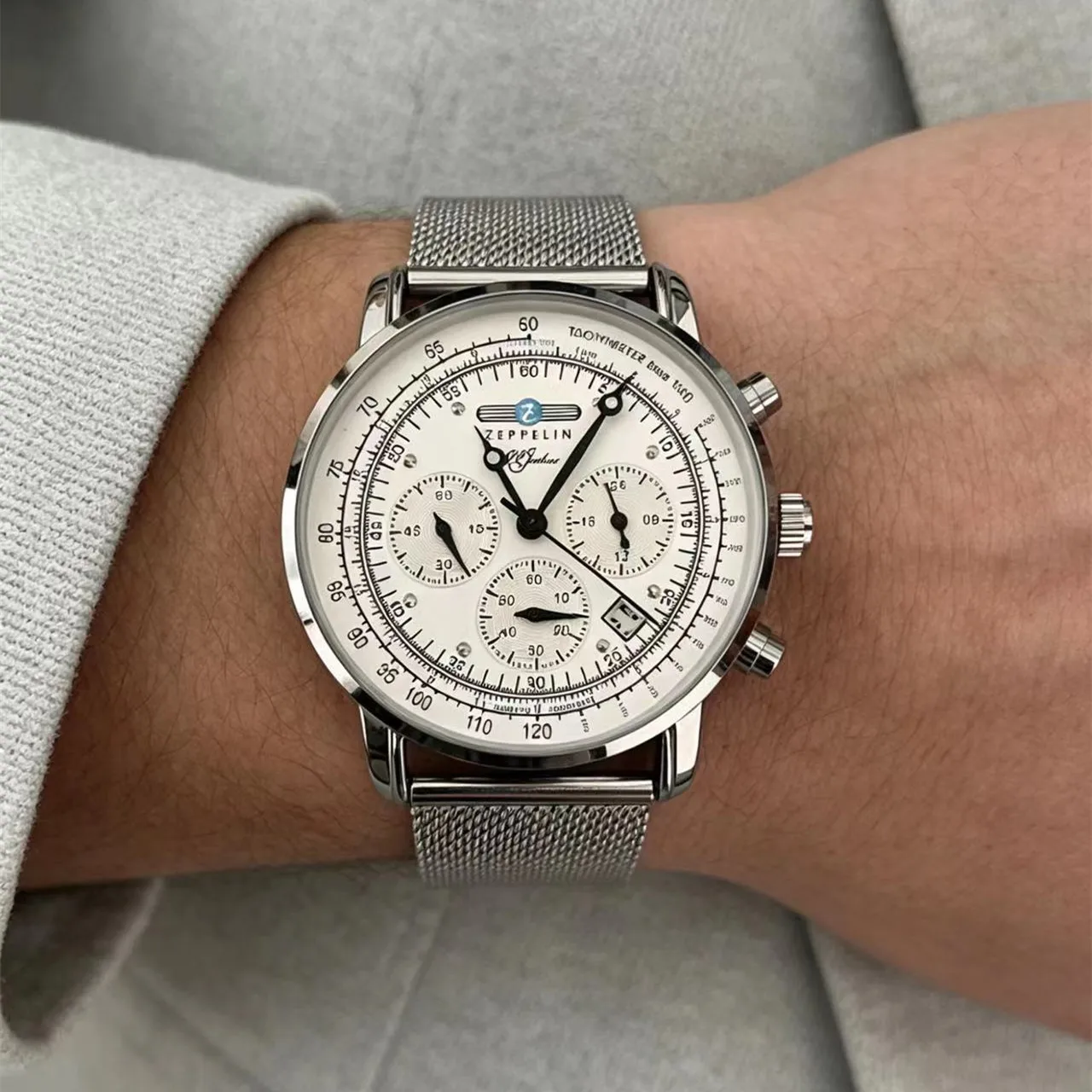Zegarek męski 2026 Fashion Zeppelin Luxury Retro Chronograph - Klasyczny, automatyczny, z datownikiem, wersja pamiątkowa, idealny do stylizacji biznesowej i casualowej.
