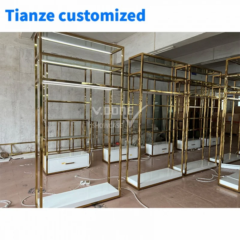 [Customized]boutique store clothing display rack clothes display racks shelf clothing shop retail metal garment display