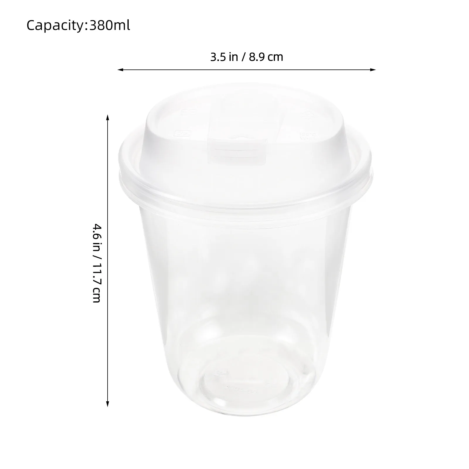 Disposable Clear Coffee Cups with Sip Lids 50Pcs 380ml Plastic Cups for Hot Cold Drinks Takeaway