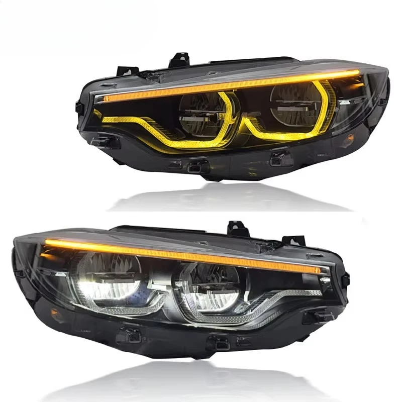 Hot Sale for BMW 4 Series M4 F32 F82 Ikon II Style Dual-color M3 F80 LED Headlights 2013-2017 Yellow White DRL Module