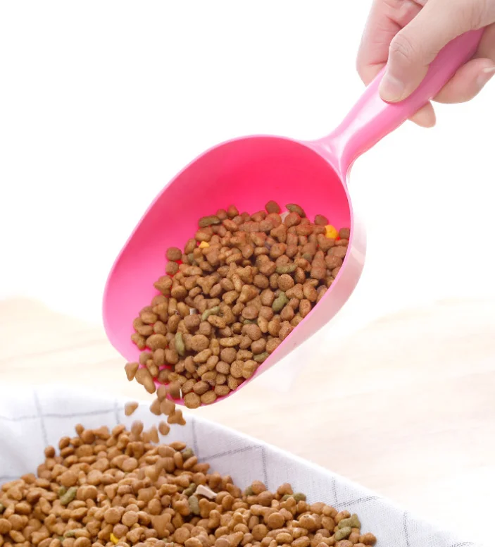 Heißer Verkauf Kunststoff Hund Katze Futter Löffel Schaufel 3 Farben Praktische Feeder Kunststoff Pet Feed Scoop – Detail 3