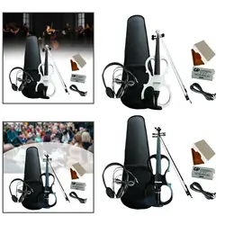 Electric Violin 4/4 with Carrying Case and Accessories Acoustic Silent Electric Violin for Beginner Violin Lover Performance