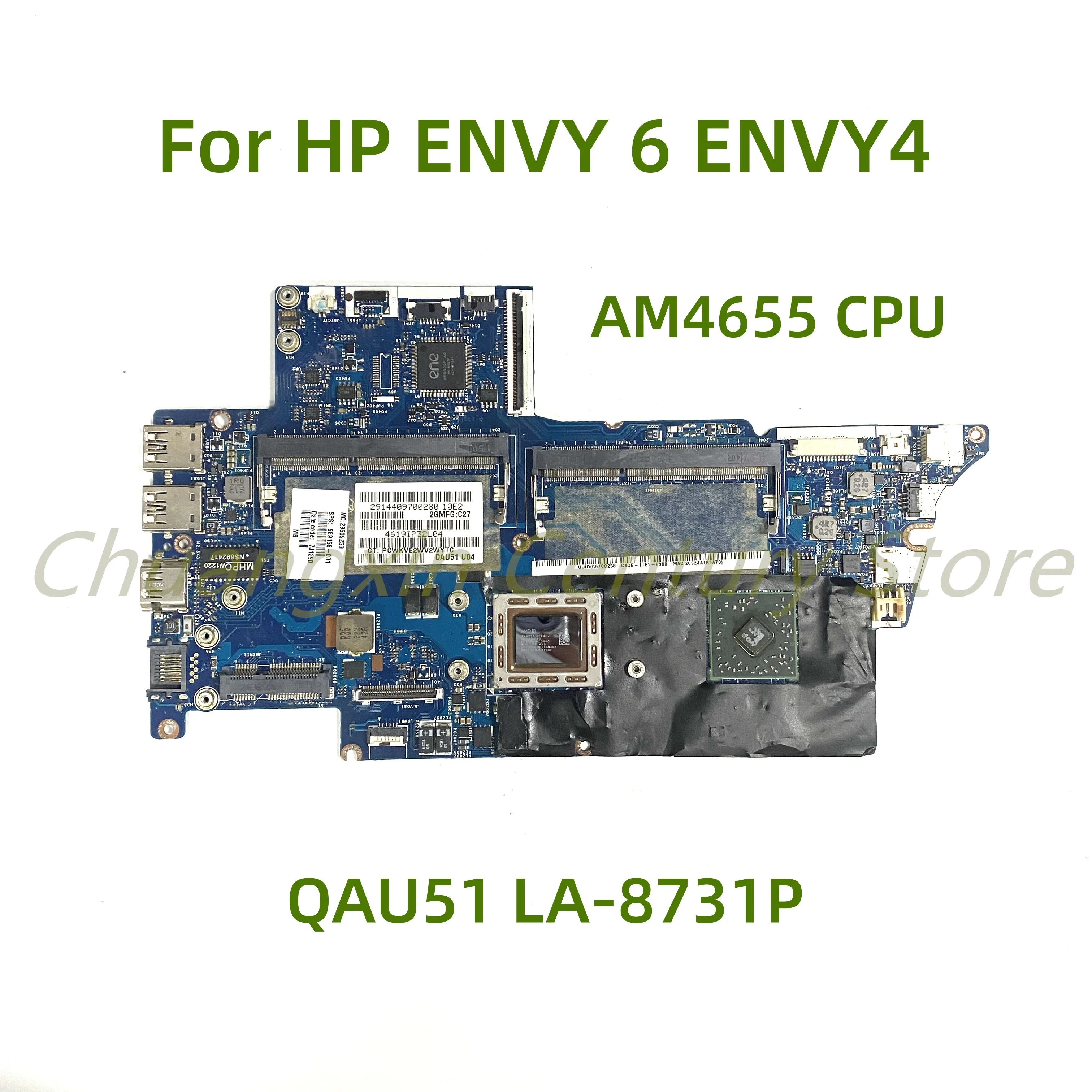 Suitable for HP ENVY 6 ENVY4 laptop motherboard QAU51 LA-8731P with AM4655 CPU 100% Tested Fully Work