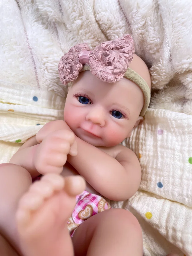 13-Zoll-Superweiche, solide Silikon-Reborn-Babypuppe Felicia Flexible elastische Silikonpuppe Mädchen Geburtstag Weihnachtsgeschenk
