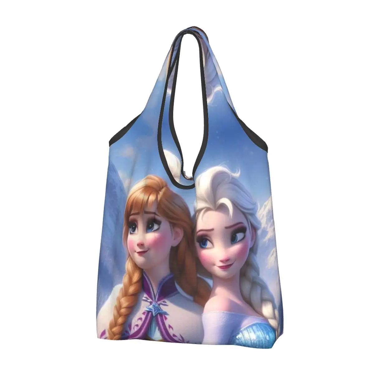 Frozen Portable Tote Shopping Bags Foldable Shopper Bag Groceries Handbag Shoulder Bag