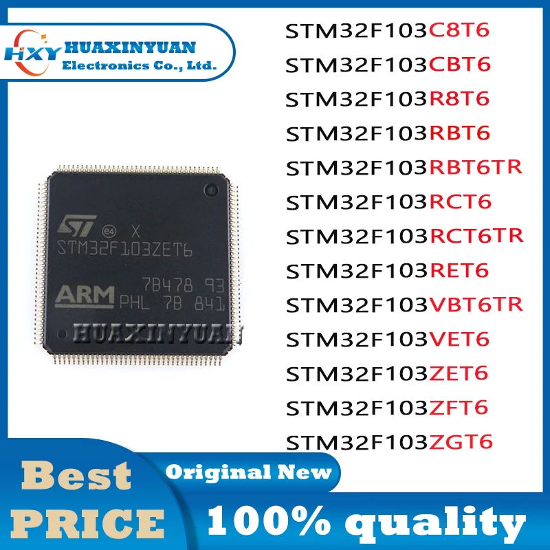 STM32F103C8T6 STM32F103CBT6 STM32F103RCT6 STM32F103R8T6 STM32F103RBT6 STM32F103RET6 STM32F103ZFT6 STM32F103 Série STM32 Chip IC