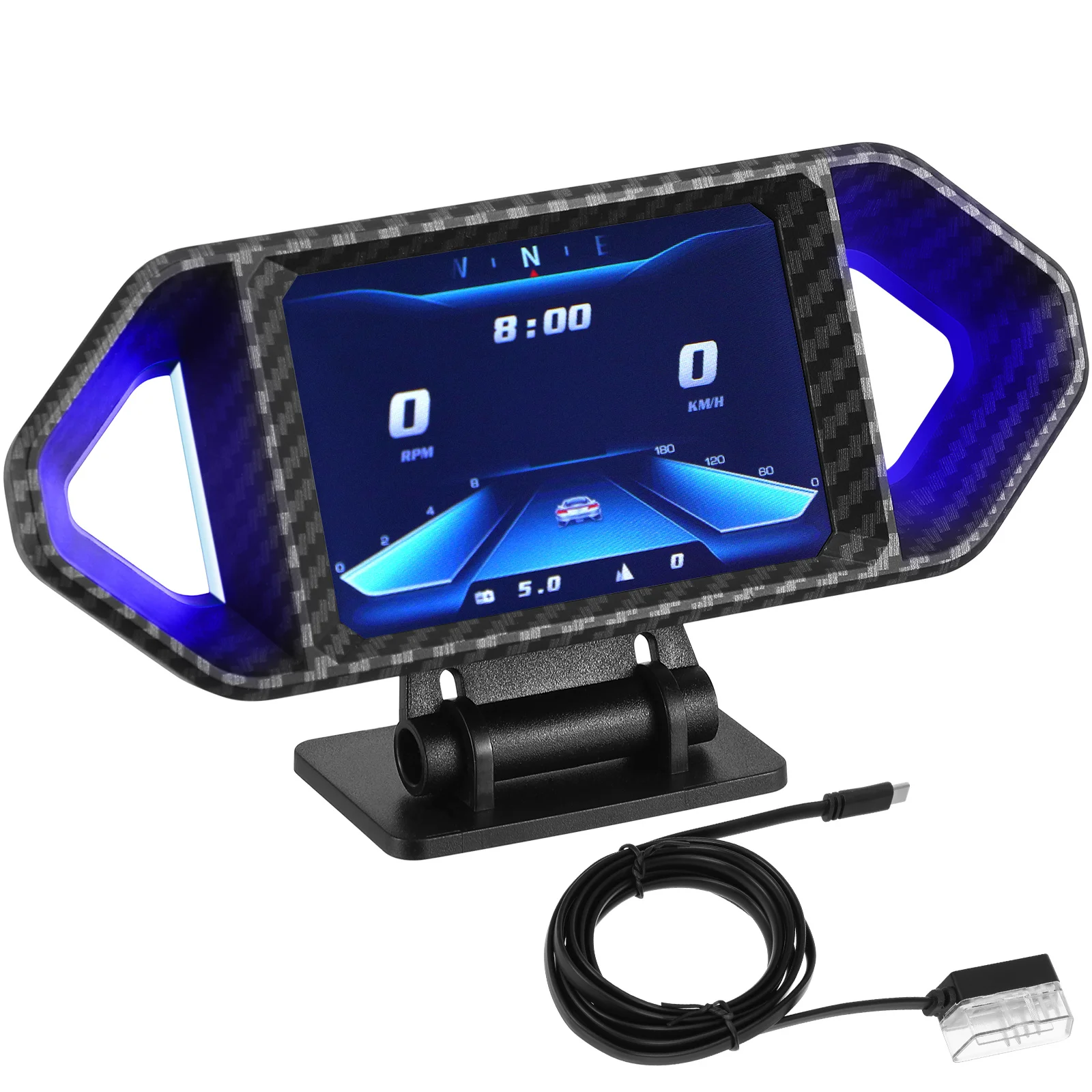 

Smart Car Computer Led Display Speedometer Real-Time Vehicle Information Digital Gauge Multifunctional Inclinometer For