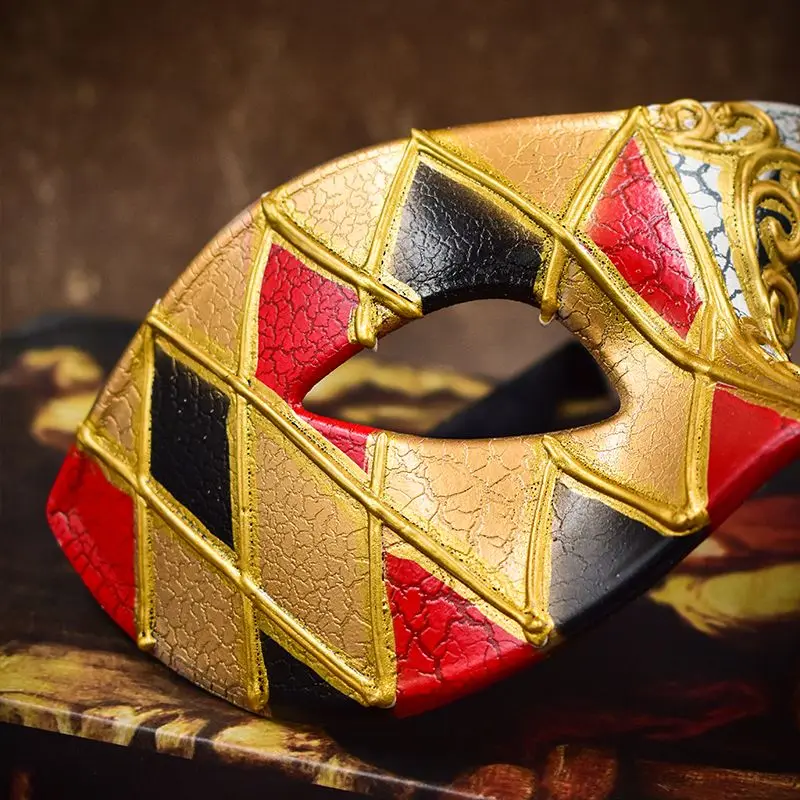 Mężczyźni łączona maska ​​na bal maskowy Mardi Gras szlachetni chłopcy wenecka maska ​​na Halloween na karnawał na imprezę bal bal Cosplay rekwizyty na występy
