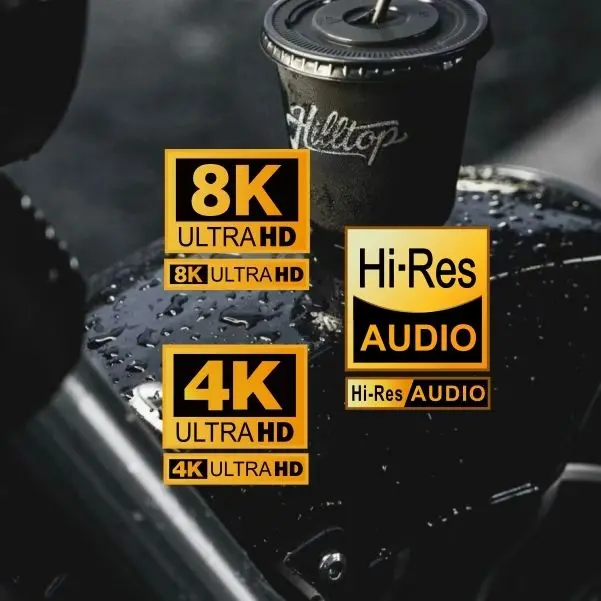 Hi-Res Audio & 4K/8K Ultra HD Sticker for Car, Moto, Audio Equipment Waterproof Vinyl Decal for HIFI Sound System, 4K/8K Devices