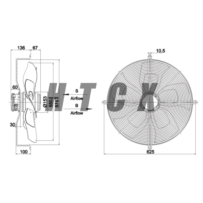 Brand New Original YWF6E-560S YWF6E-560S-145-65 220-240V 50Hz 500W 2.3A AC external rotor axial flow fan