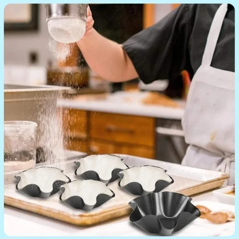 Petal Shape Carbon Steel Baking Bowl 6/8 Side Flower Nonstick Cake Mould High Temperature Resistant Salad Bowl Baking Molds