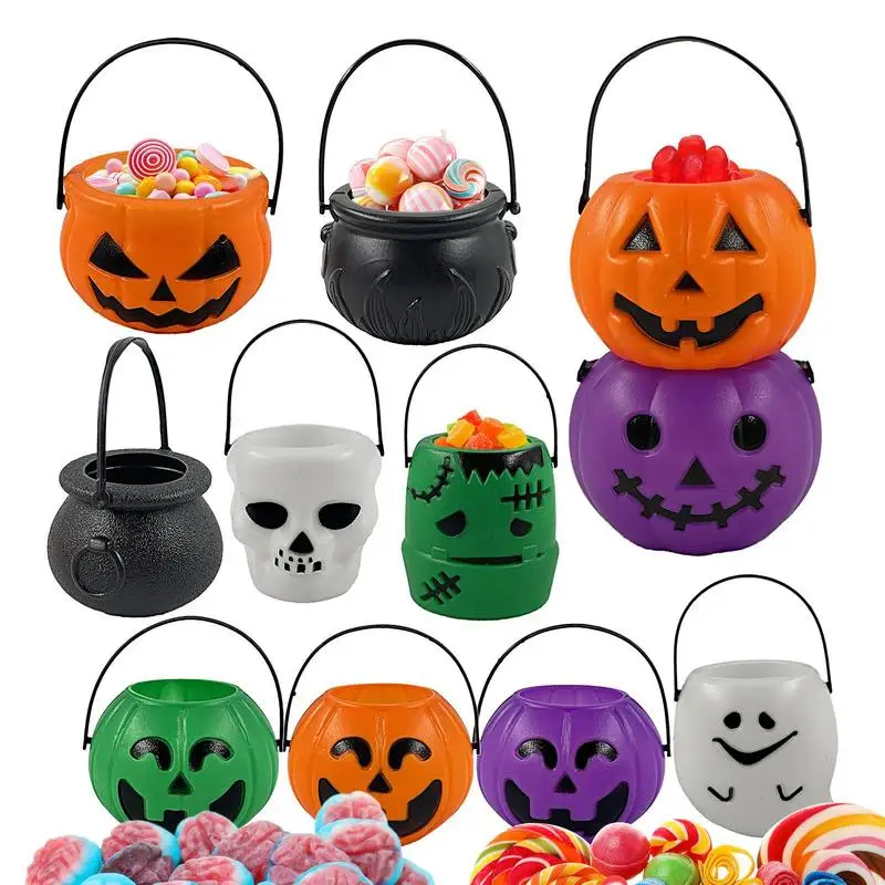 Trick Or Treat Bucket 11 Pieces Pumpkin Ghost Candy Bucket Trick Or Treat Party Bags Reusable Candy Bags Trick Or Treat Bags