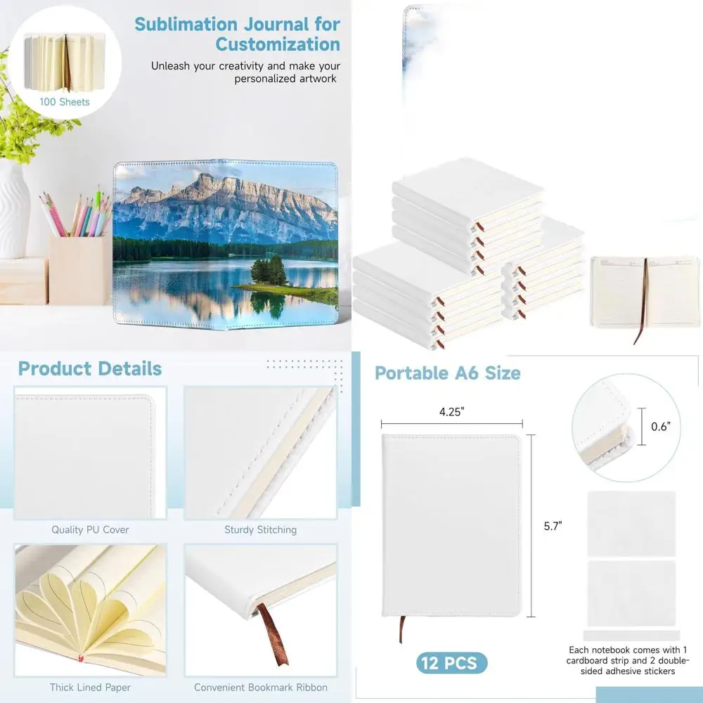 

Набор из 12 сублимационных блокнотов формата А6 в твердом переплете, 100 страниц, для ведения дневников и письма