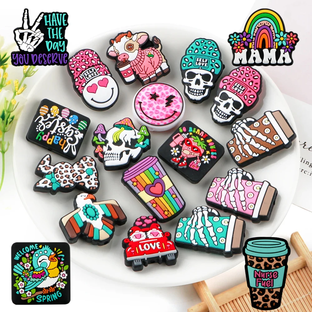 

Sunrony 5/10Pcs New Animals Cups Focal Silicone Beads For Jewelry Making DIY Keychain Necklace Bracelet Decoration Accessories