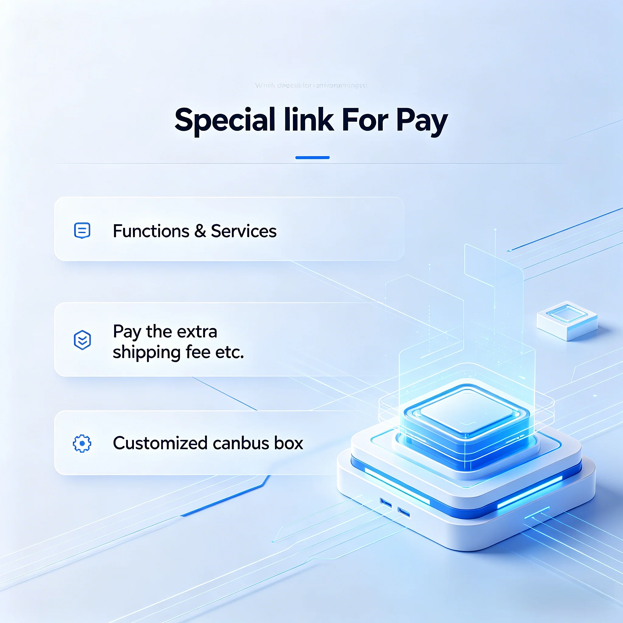 eee Special Link for Our Customers to pay the extra fee or Built-in 360 chip or Customized CANBUS decoder