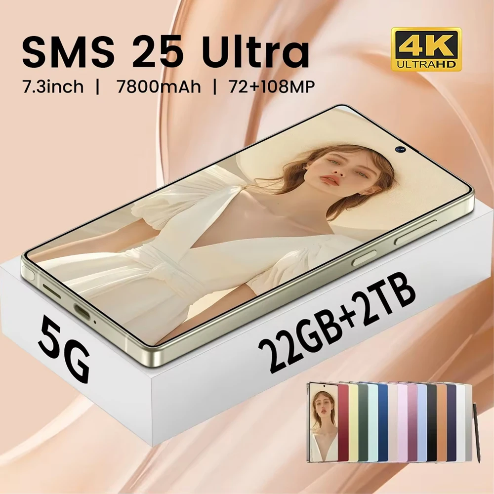 

Soft Case For SMS 25 Ultra Cell Mobile Phones 22GB+2TB 5G Dual SIM Cellphones Silicone Case For Android Smartphone Cover 7800mAh