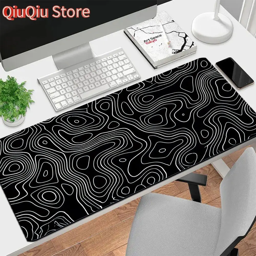 Topography Mouse Pad Topographic Map Lines Mousepads 60x30 80x40cm Geographic Desk Mat Large