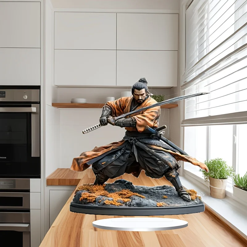 2D Multi-Functional Acrylic Samurai Style Decor Power-Free Indoor Decor Ideal Gift Birthday Festivals Office Coffee Shop Decor