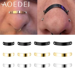 AOEDEJ 3Pcs/Set Adjustable Woundplast Shape Stainless Steel Nose Piercing 24MM-50MM Bridge Piercing Body Piercings Accessories
