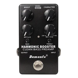 Demonfx harmônica impulsionador limpo impulso preamp baixo efeito pedal limpo pré-amplificador