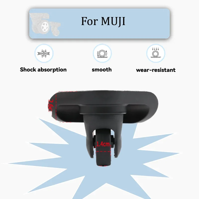 

For MUJI Wear-Resistant Luggage Replacement Wheels 360° Silent Swivel Casters Universal Fit for Suitcase Repair Parts