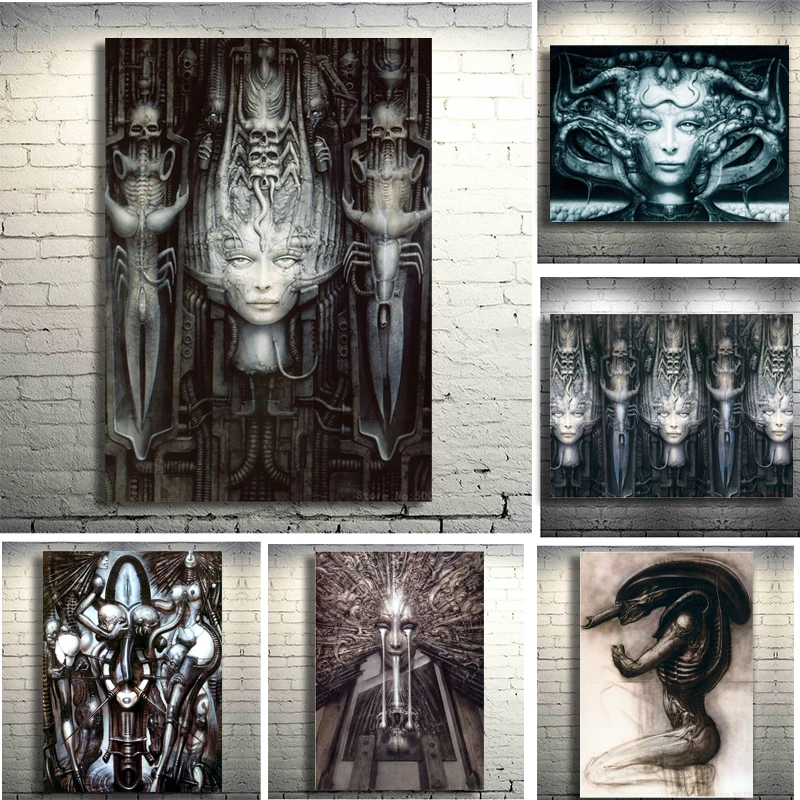 Alien Horror Artwork, Hr Giger, Li II, pintura en lienzo, carteles artísticos e impresiones, imágenes de pared para sala de estar, decoración del hogar, regalo