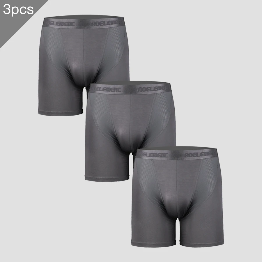 

Спортивное нижнее белье для мужчин, модальные трусы-боксеры с защитой от натирания ног, профессиональные облегающие быстросохнущие удлиненные трусы-боксеры для бега и фитнеса с длинными ногами