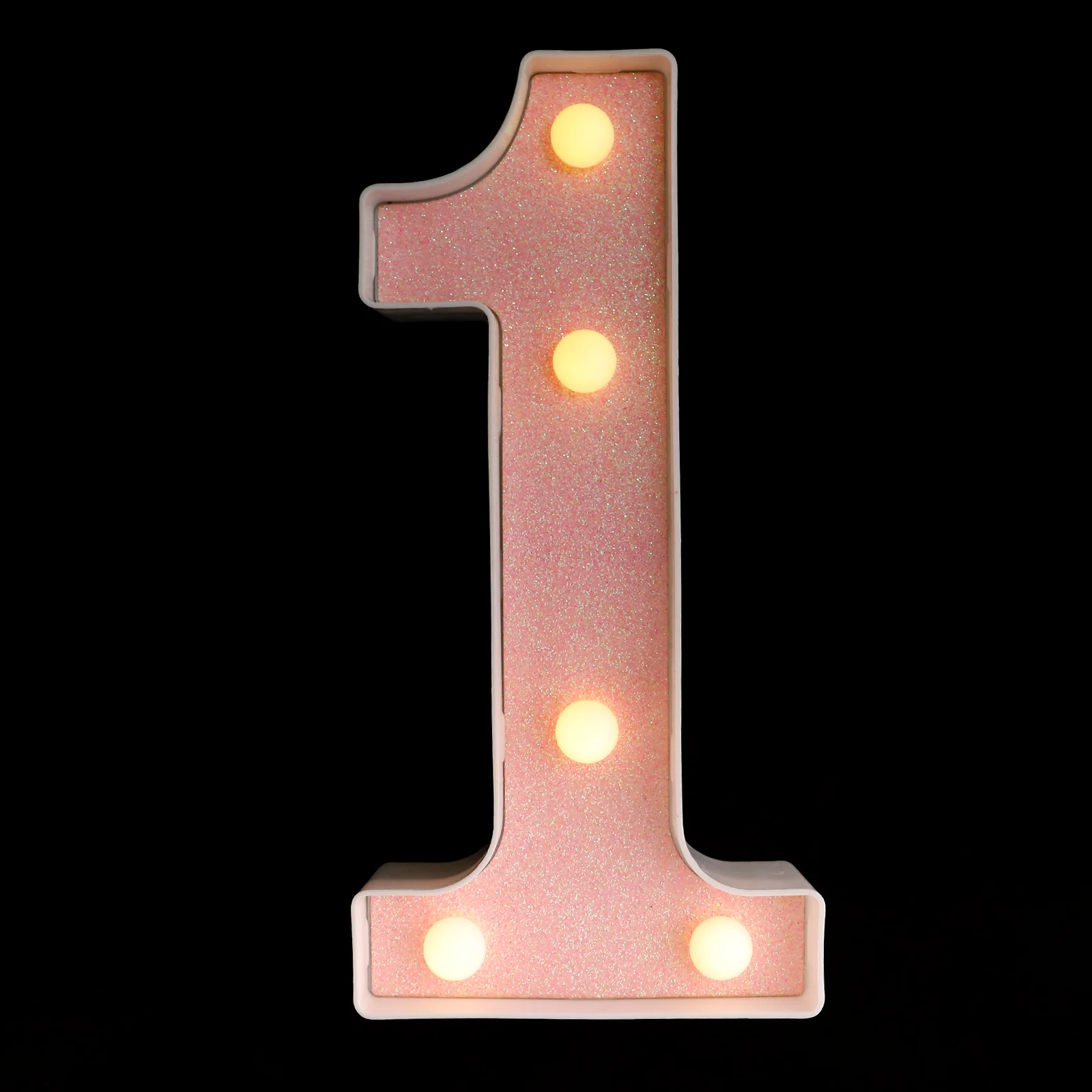 LED Decor Letter Lights, Digital, Um Sinal para Primeiro Aniversário, Rosa, Ouro, Acima, Acima, Número