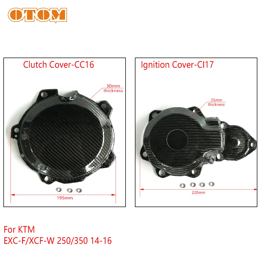 OTOM Motorcycle Clutch Ignition Cover Carbon Fiber Engine Guard For KTM SXF XCF EXCF250 350 Freeride HUSQVARNA 2014-2024