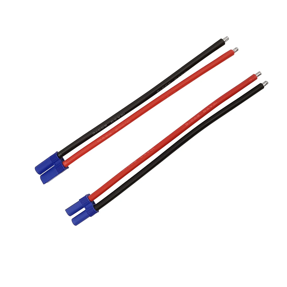 Cable de silicona EC5 de 10AWG, conector macho/hembra para batería RC, juguetes, longitud de 15CM, 30CM, 50CM