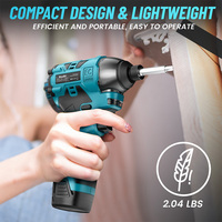 SEESII 2 in 1 140Nm Electric Screwdriver 16.8V Brushless Cordless Driver Drill Battery Screwdrivers Household Hit Power Tools ﻿