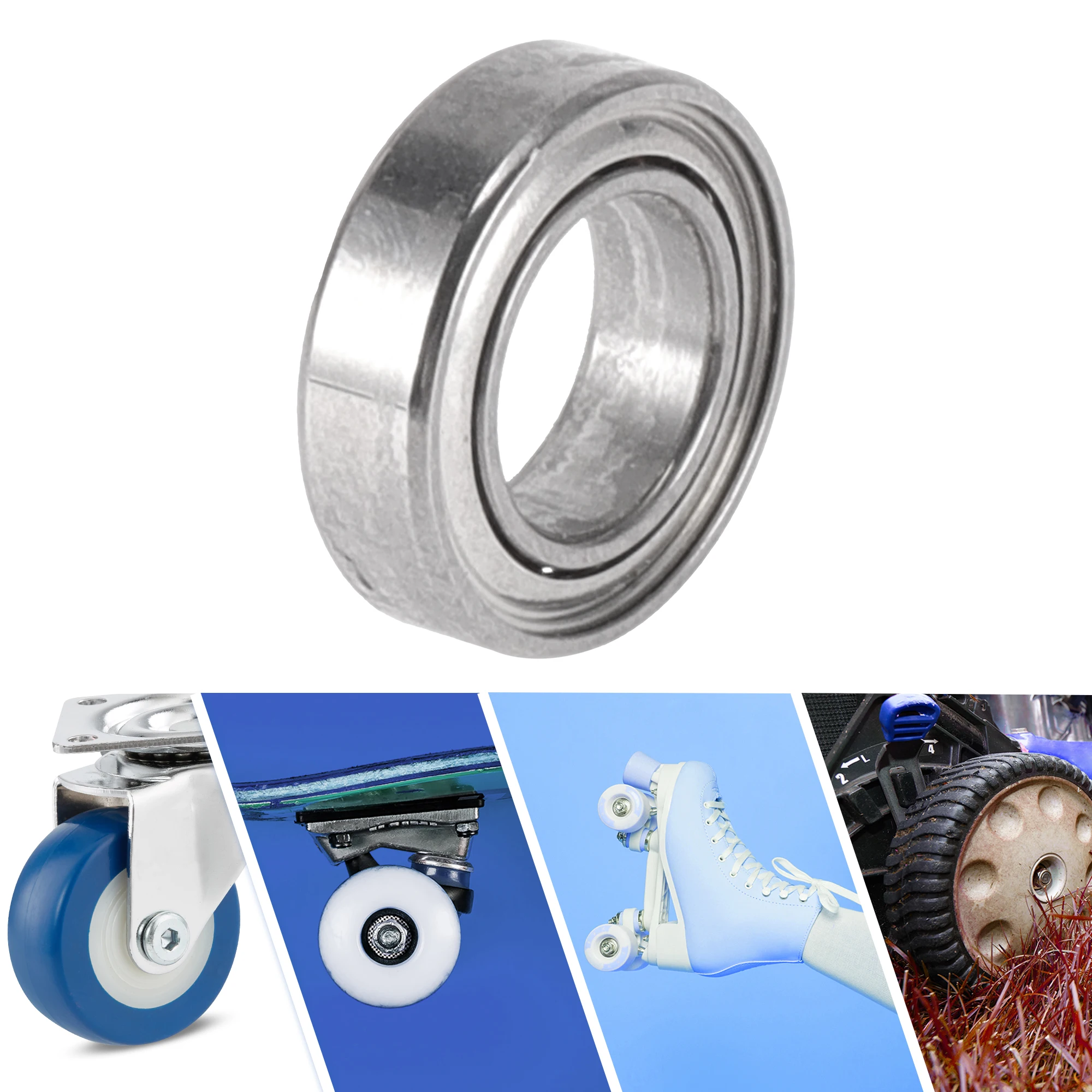 Motoforti 740 Deep Groove Ball Bearings Lubricated Bearings Open Type 4x7x2mm Silver Tone