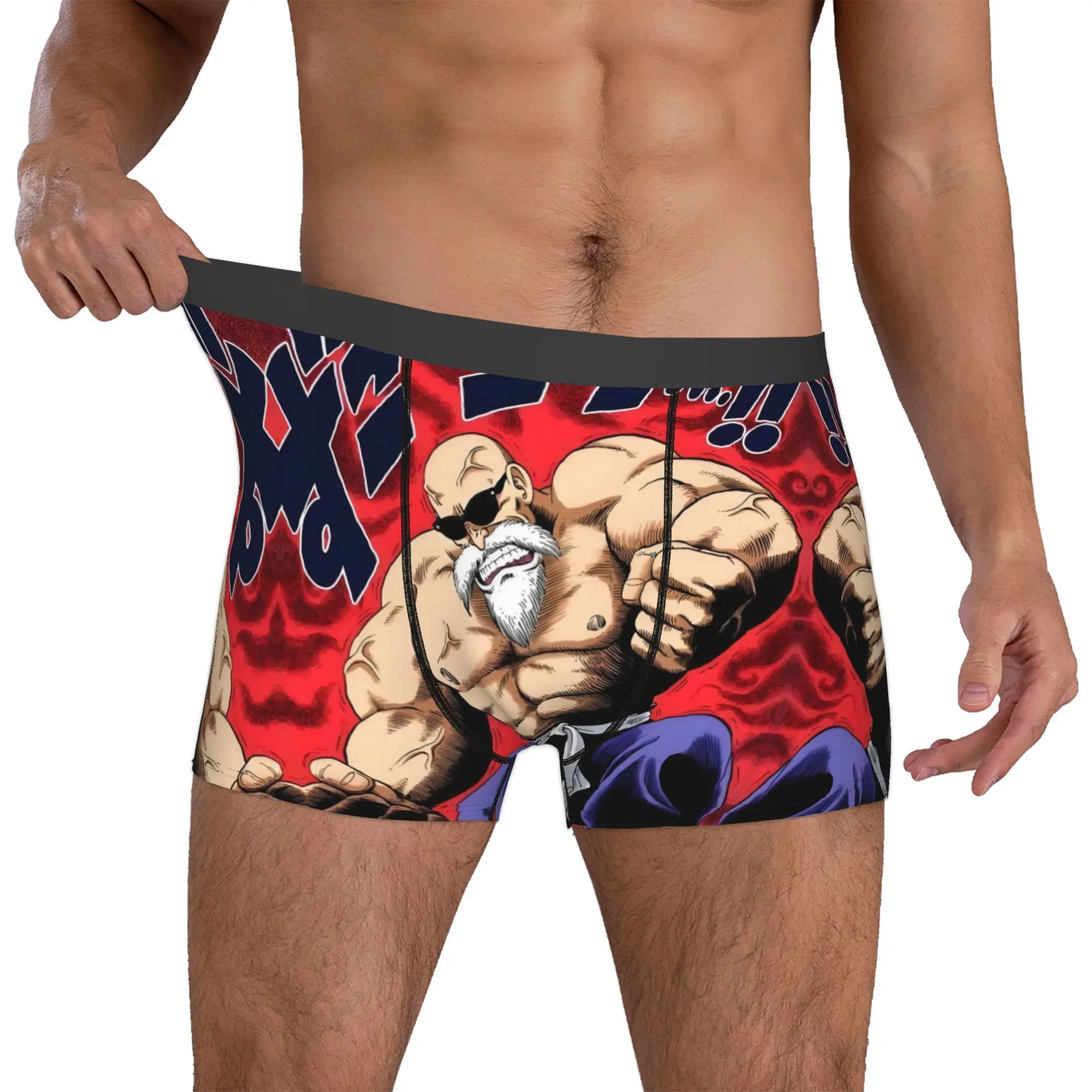 Custom Master Roshi Hot Comic Boxershorts für Herren, 3D-gedruckte Unterwäsche, Slips, Stretch-Unterhosen
