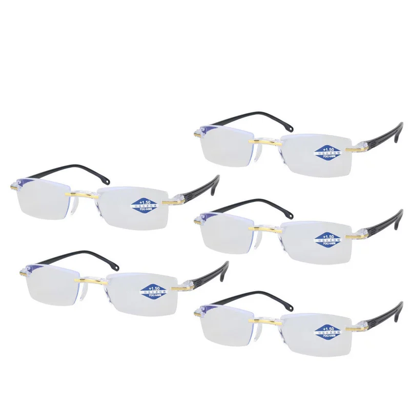 Gafas de lectura ultraligeras sin montura para hombre y mujer, anteojos de lectura para ordenador, antirrayos azules, de negocios, lector de