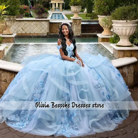 Dapper Quinceanera Dress for 15 Anos with Ruffles Appliques Bow Off the Shoulder Tulle Princess Ball Gown Customized