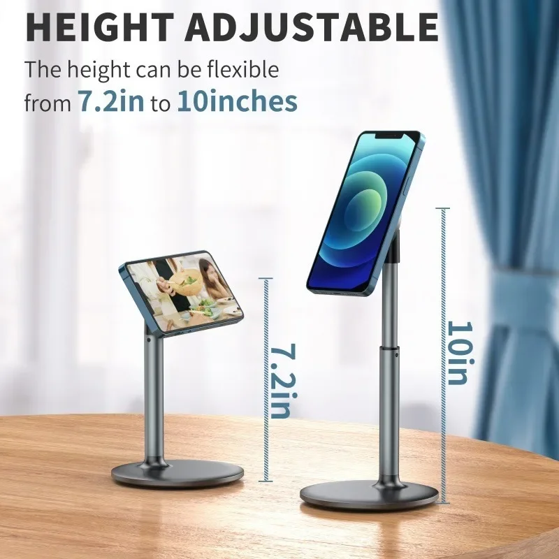 

Desktop Magnetic Attraction Phone Holder Tabletop Stand Portable 360 Degree Rotating Phone Holder for IPhone Live Lazy Stand