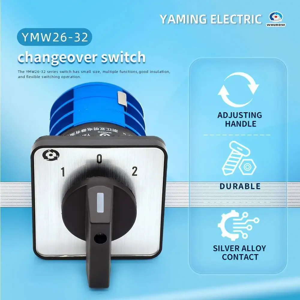 YMW26-32 5.5N/3 Control FWD And REV Rotating Electrical Changeover Rotary Cam Switch Three Poles 3 Positions 32A Silver Contact